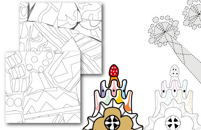 Coloring book Gaudí, illustrations by Montse Noguera